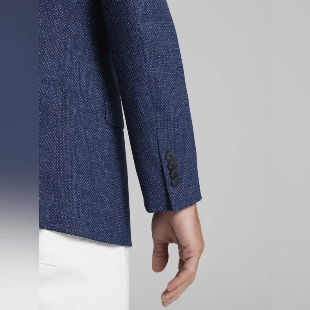 (R1) Kenneth Cole Awearness Slim Fit Navy Wool Sport Coat, Size 46 L men’s